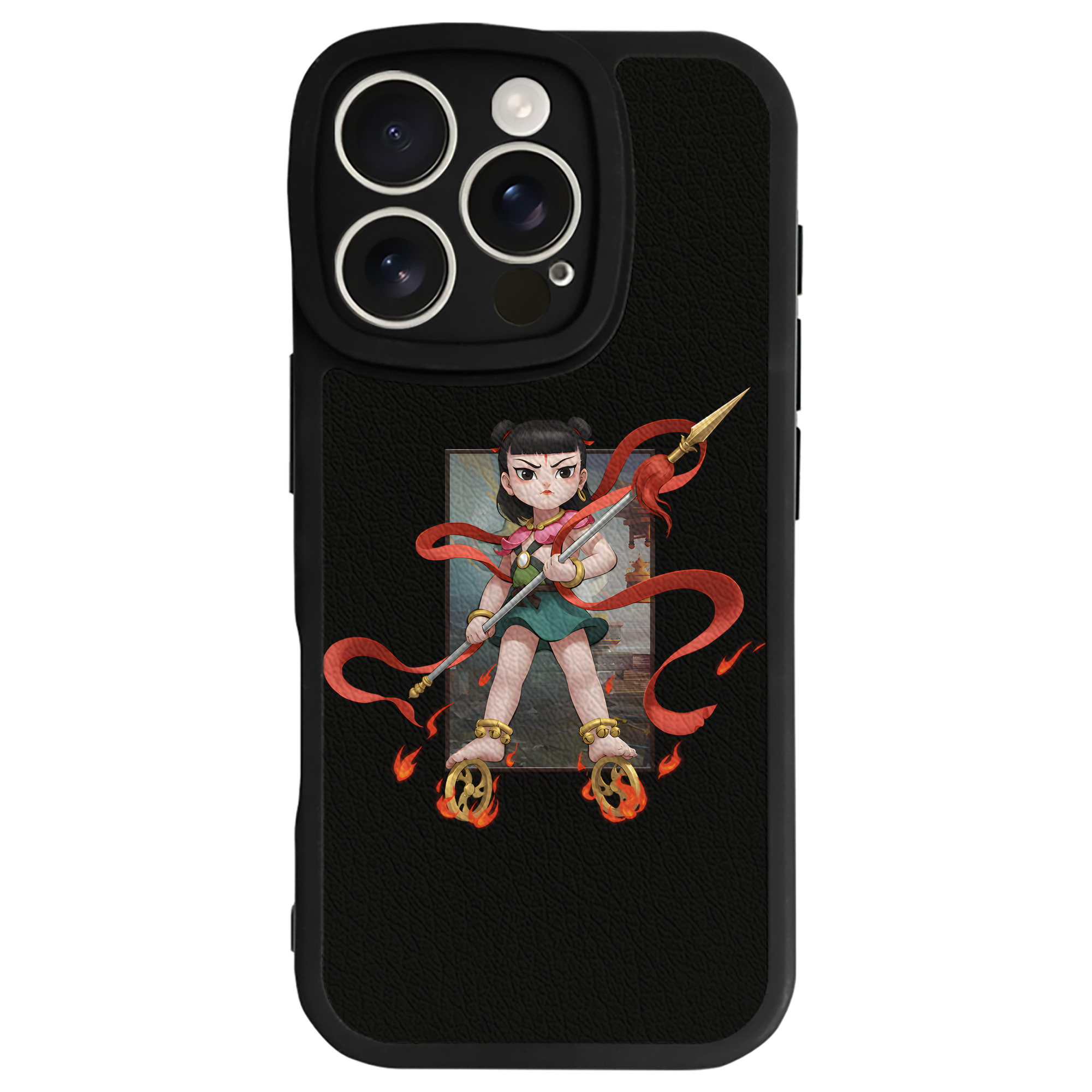 （画像用） Ne Zha 2 ナタ 魔童の大暴れ 【iPhone 16シリーズ対応】シリコンスマホケース（レザー調） 材質：シリコン